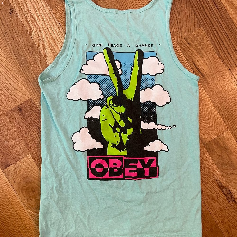 NWOT Men's Obey Blue Tank Top - size S
